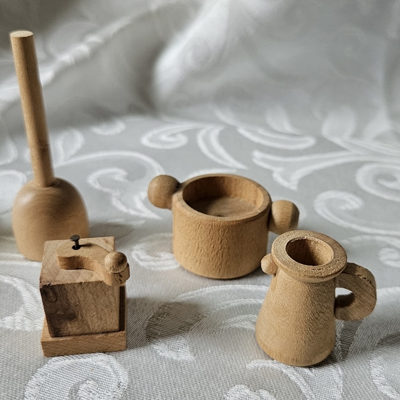 Vintage Wooden Cooking Set For Dolls - Picture 9 of 12